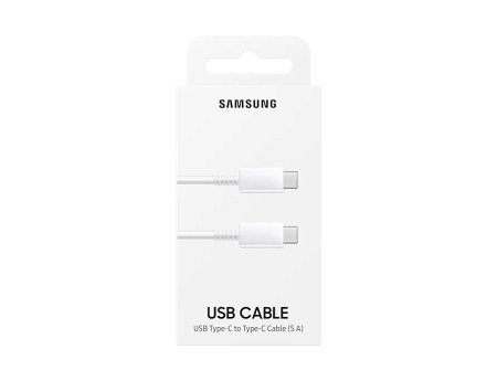 Добави още лукс USB кабели Кабел оригинален Samsung EP-DN975BWEGWW 5A USB Type-C към USB Type-C бял